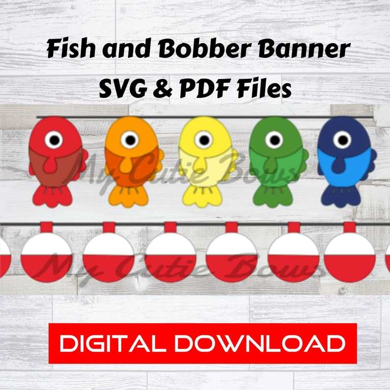 Big One Fishing Birthday Party Banner SVG PDF - Digital Download Fish Theme First  Birthday Birthday Banner Svg