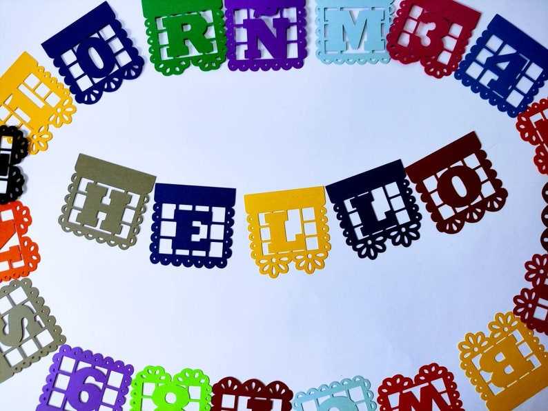 Alphabet svg mini banners papel picado templates cut files  Banner Svg#8