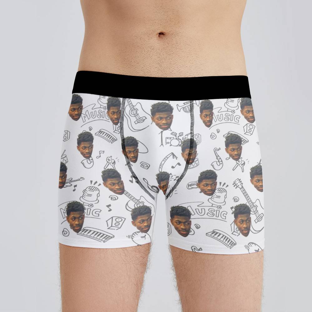 Lil Nas X Boxers Custom Photo Boxers Men's Underwear Microphone