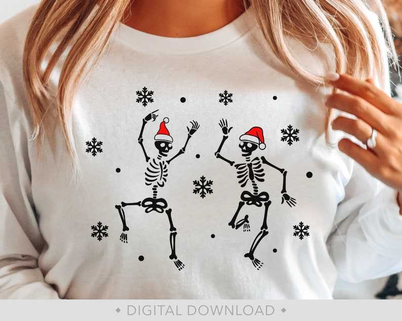 Dancing Skeleton Svg, Christmas Dancing Skeleton Svg - Christmas Shirt Svg - Funny Christmas Svg 