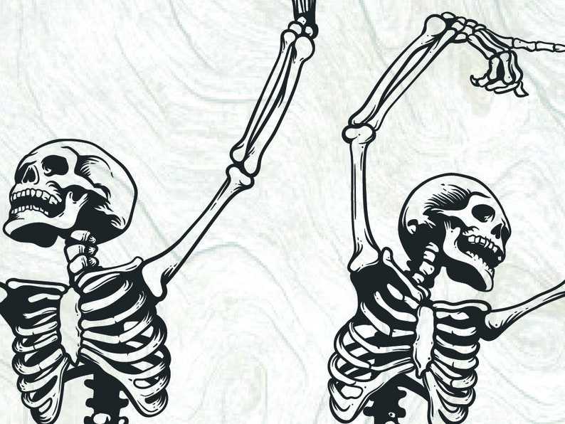 Dancing Skeleton Svg, Dancing Skeletons Svg - Halloween T-Shirt Design - Skeleton Dance Svg