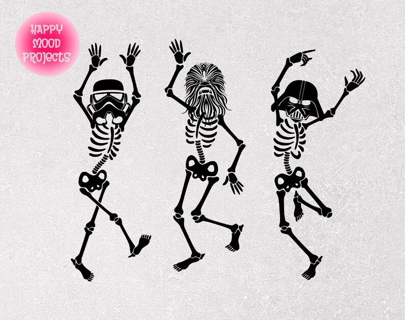 Dancing Skeleton Svg, Skeleton Star Warss Svg Png Dxf Instant Download Printable Design Svg For Cricut Cutting File 