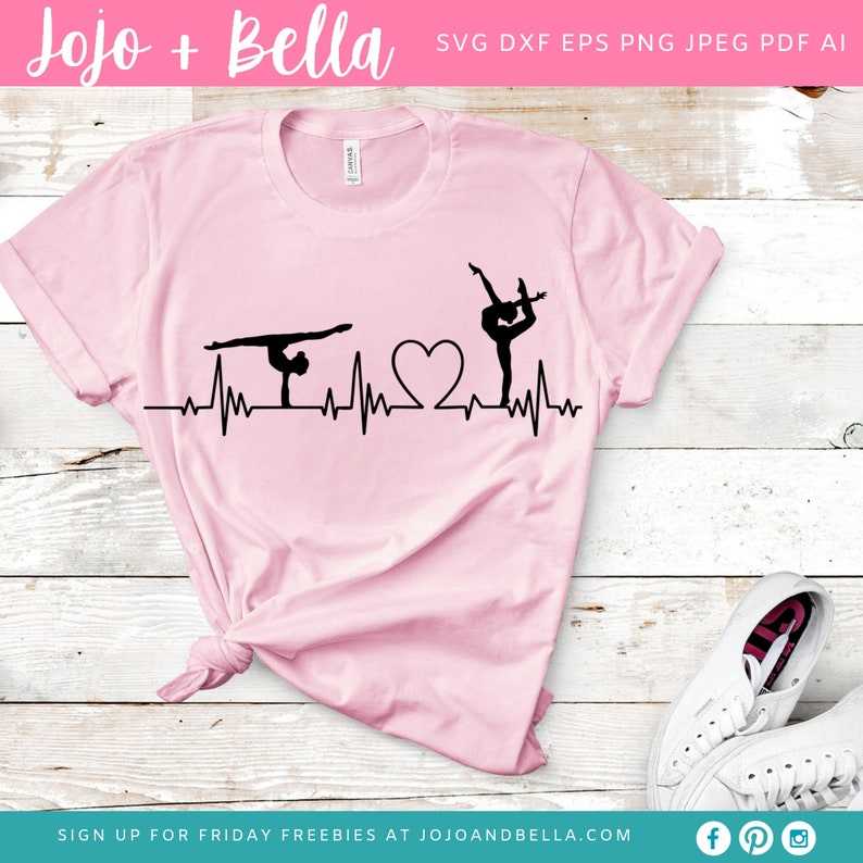 Dance Svg, Dance Heartbeat SVG - Gymnast Heartbeat Svg - Dancer Svg - Gymnast Svg for Cricut