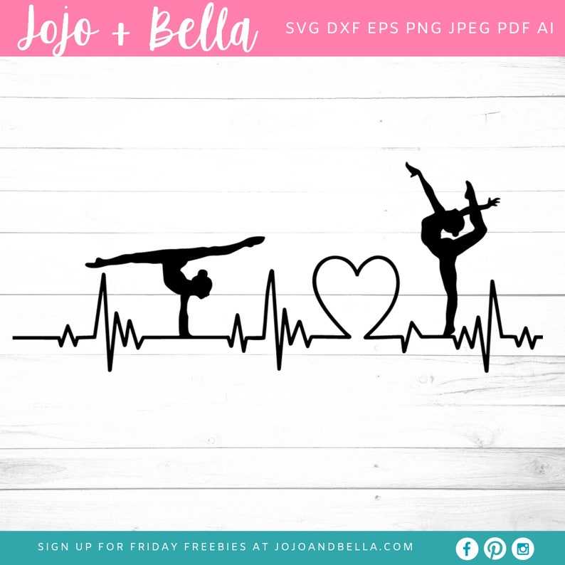 Dance Svg, Dance Heartbeat SVG - Gymnast Heartbeat Svg - Dancer Svg - Gymnast Svg for Cricut