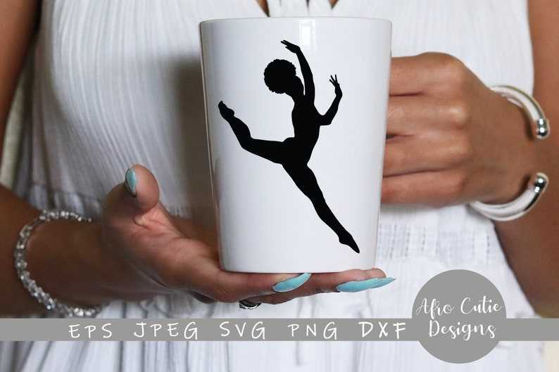 Silhouette Dance Svg, Black Ballerina Silhouette - African American Dancer Ballet - Afro Girl - Svg Cutting File#3