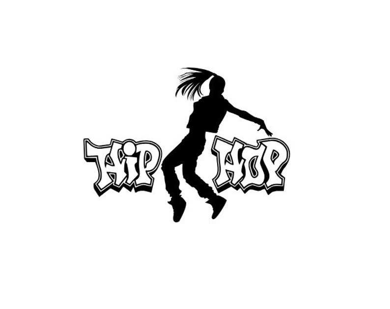 Hip Hop Dance Svg, Hip Hop Graffiti Text and Dancer 2 Design SVG Vector Cutting File / Clip Art Available For Instant Download 