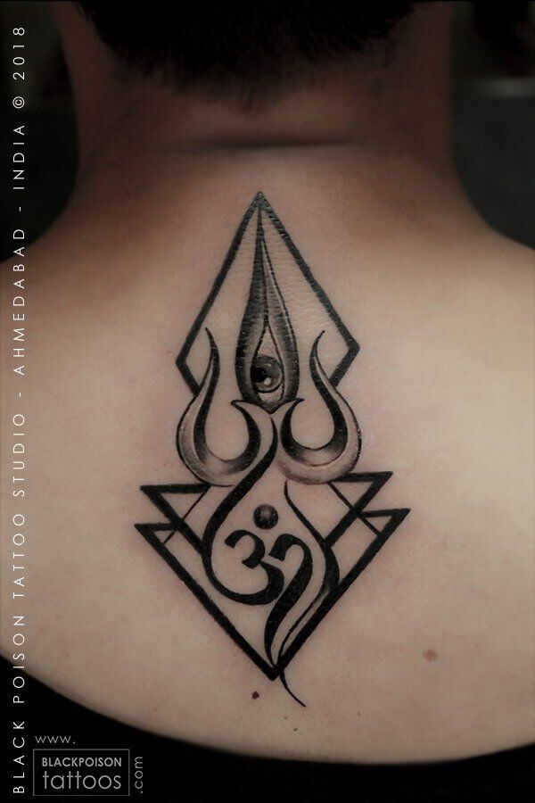 trishul tattoo on back