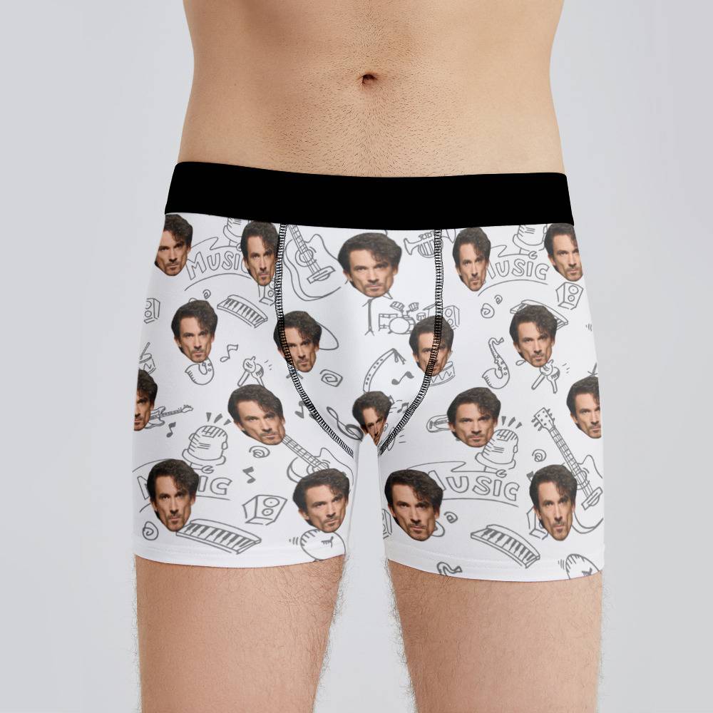 The Acacia Strain Boxers Custom Photo Boxers Men's Underwear Musical  Instruments Pattern Boxers White