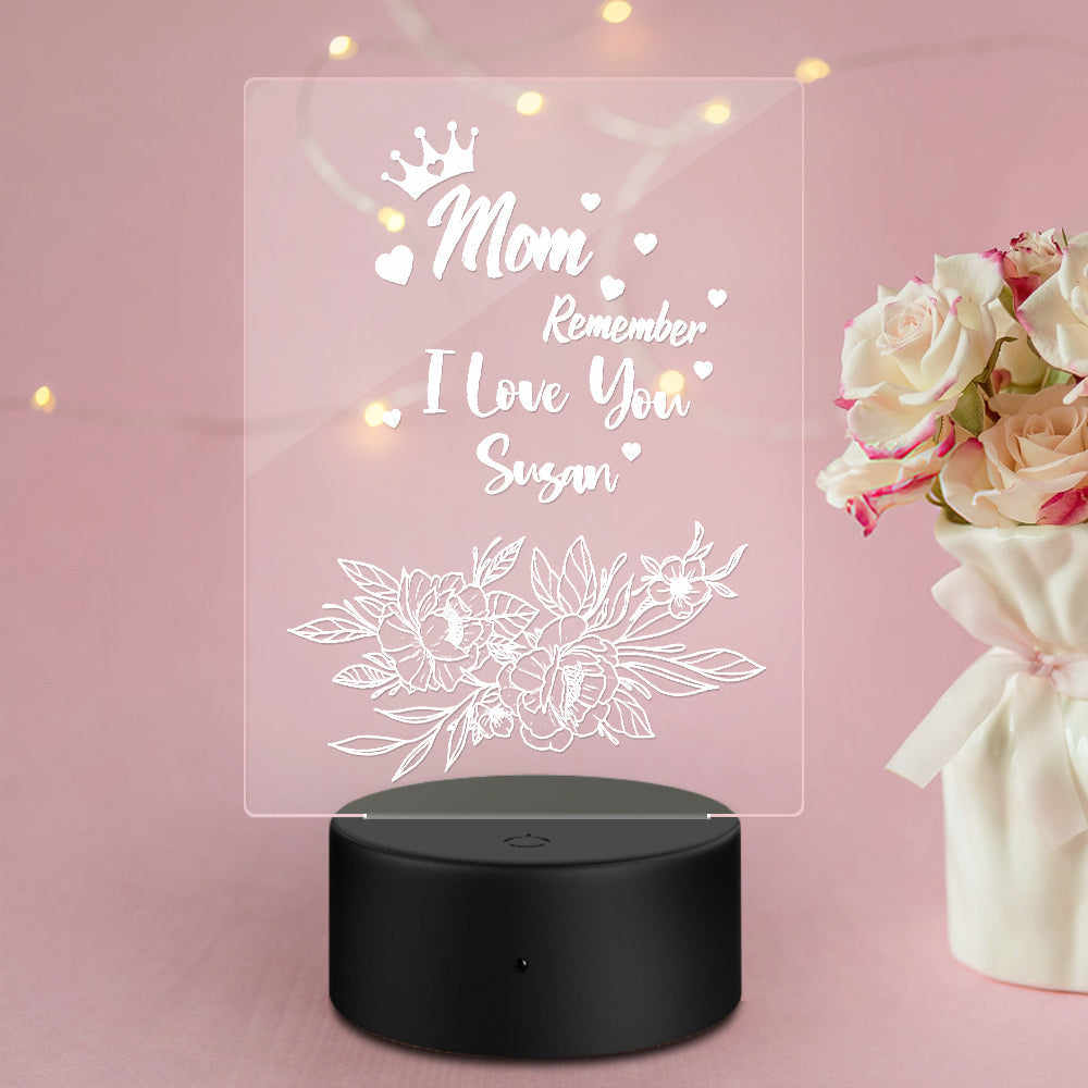 Cadeau Maman, LED Veilleuse en Acrylique Cadeau pour Maman