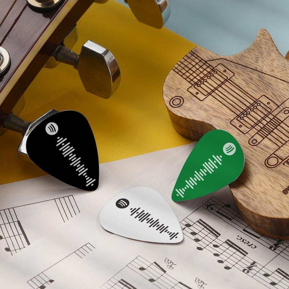 Médiator de guitare à code Spotify Scannable personnalisé 12 pièces