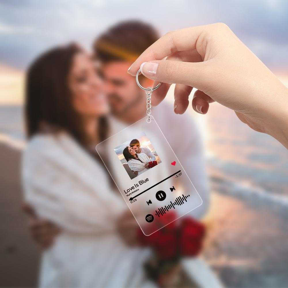 Porte Clé Spotify Plaque Musique Personnalisée Cadre Photo avec Musique  Cadeau Femme