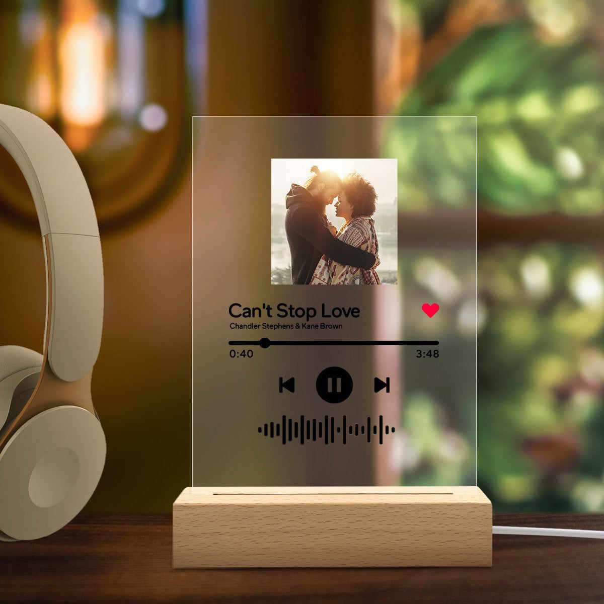 Cadeau pour papa Cadeaux pour elle Plaque de Musique Spotify Code Pers -  LampeLunePhoto