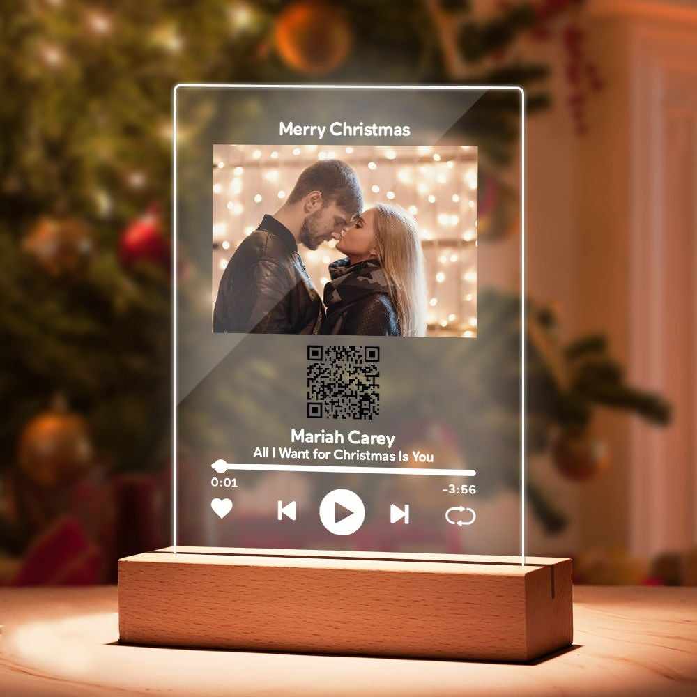 Lampe De Code Spotify Personnalisée Scannable Plaque De Musique Acrylique  Night Light Cadeaux Romantiques