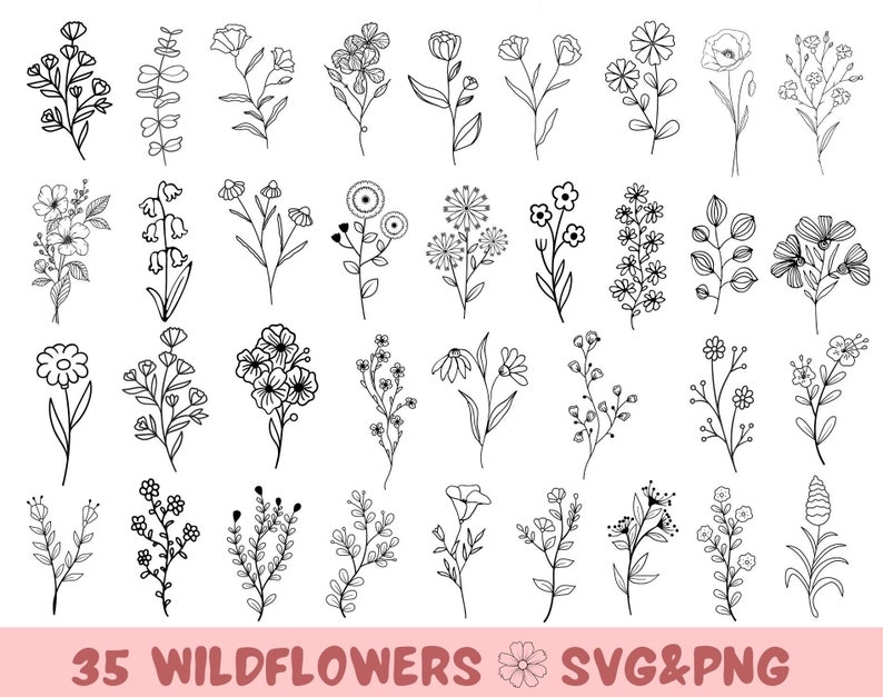 Botanical Silhouette, Wildflower Svg | wildflowersvg.com