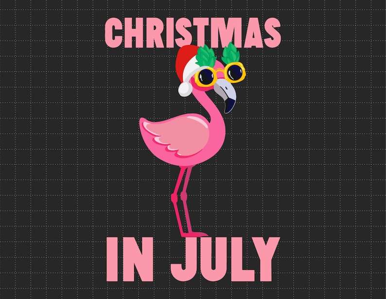 Christmas Flamingo Svg, Pink Flamingo In Santa Hat Christmas In July Svg#1