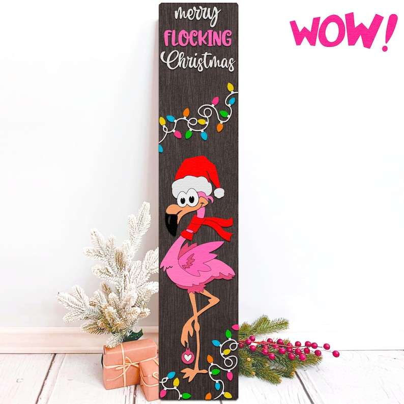 Christmas Flamingo Svg, Merry Flocking Christmas SVG#1