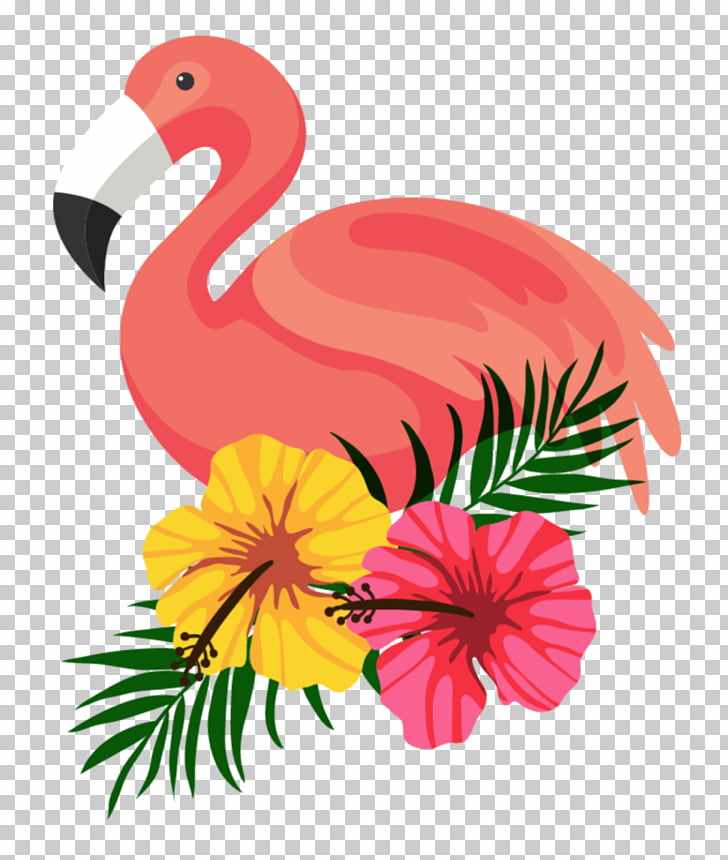 Flamingo Svg Free, Summer Flamingo With Flowers Svg#1