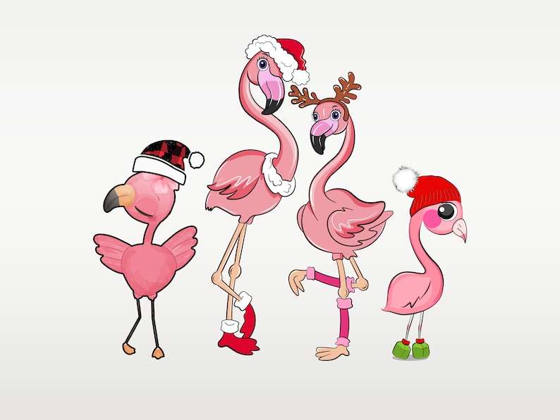 Christmas Flamingo Svg, Christmas Flamingos Shirt Design PNG SVG#1