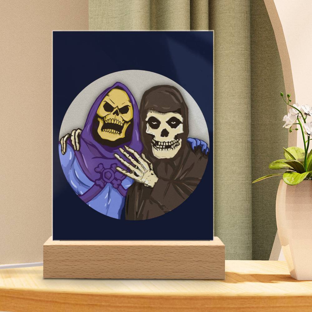 Skeletor Meme Lamp Skeletor Meme Lamp with Wooden Base