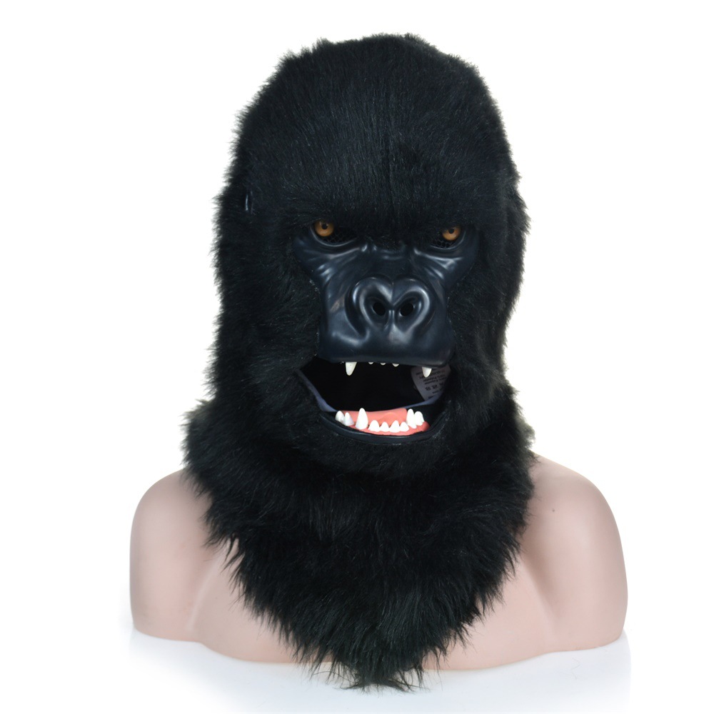 Furry Mask, Halloween gorilla Mask with moving mouth