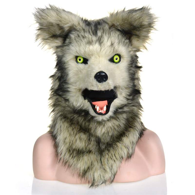 Costumes Furrys Wolf Mask, Furry Mask Open Mouth