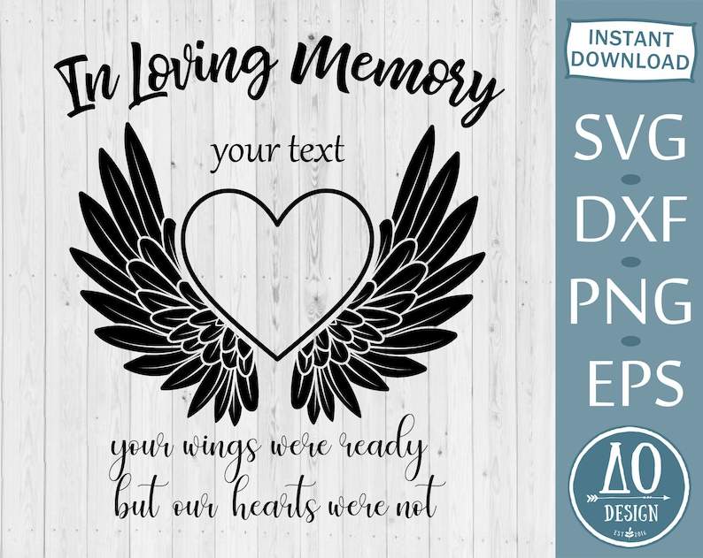 In Loving Memory Wings Svg, In Loving Memory SVG - Memorial svg - In memory svg - Rest in peace svg