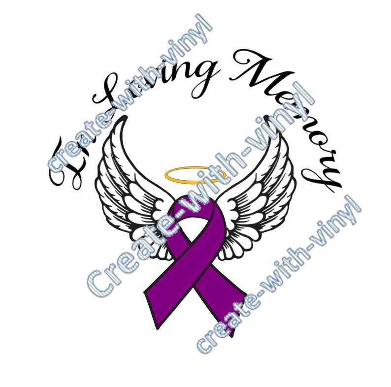 In Loving Memory Wings Svg, CANCER in MEMORY of SVG file - Embroidery svg files