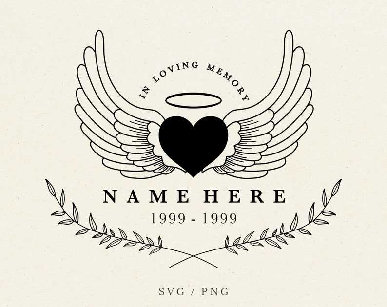 In Loving Memory Wings Svg, IN LOVING MEMORY - Memorial Svg - Angel Svg - Funeral Svg#1