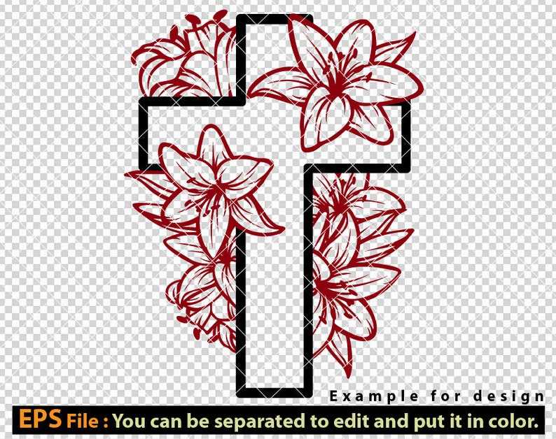 In Loving Memory Cross Svg, Floral Cross Svg - Cross and Flowers Svg - Floral Svg - Christian Svg - Religious Svg#3