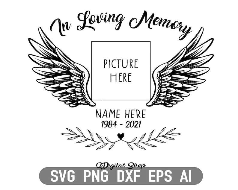 In Loving Memory Wings Svg, In Loving Memory - Memory Day Svg - Angel Svg - Svg file for Cricut#1