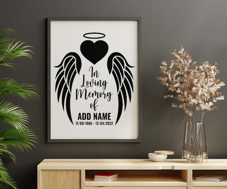 In Loving Memory Heart Svg, In Memory Angel Wings SVG - Memory Day Svg - Create Your Own In Loving Memory