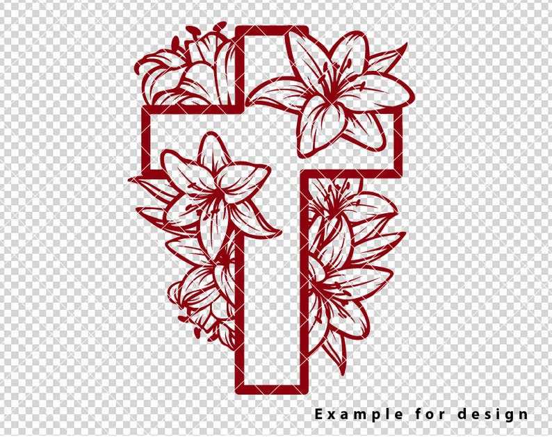In Loving Memory Cross Svg, Floral Cross Svg - Cross and Flowers Svg - Floral Svg - Christian Svg - Religious Svg