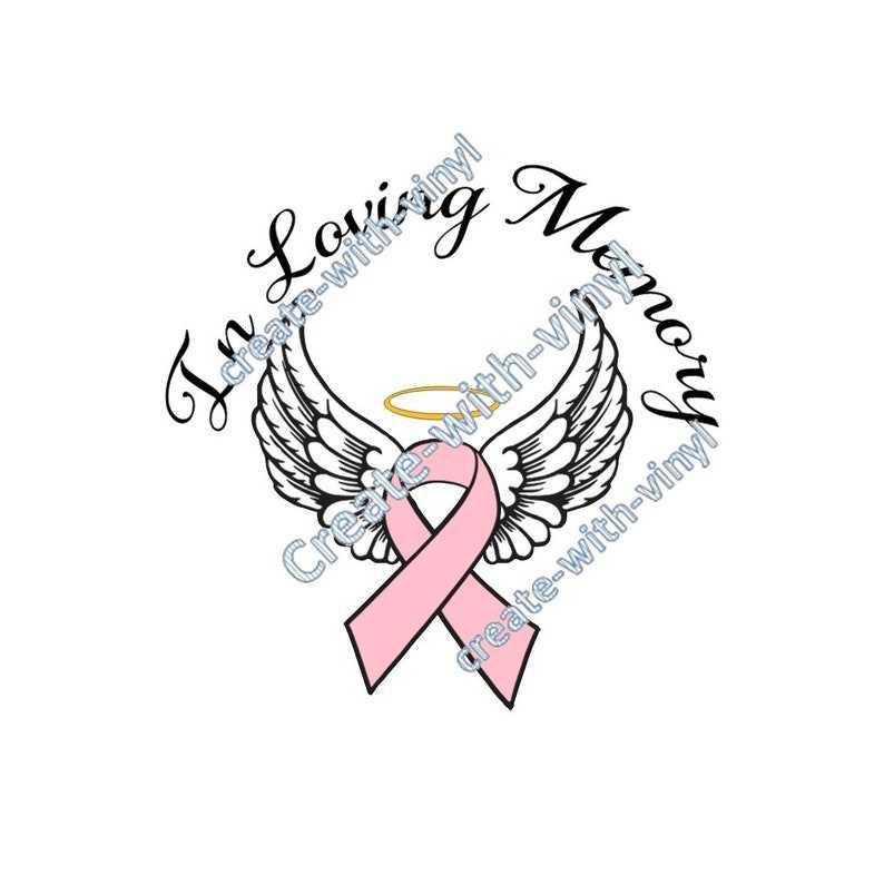 In Loving Memory Wings Svg, CANCER in MEMORY of SVG file - Embroidery svg files#1