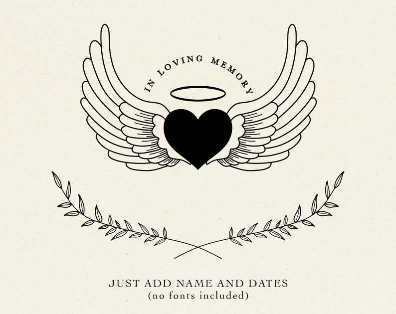 In Loving Memory Wings Svg, IN LOVING MEMORY - Memorial Svg - Angel Svg - Funeral Svg#2