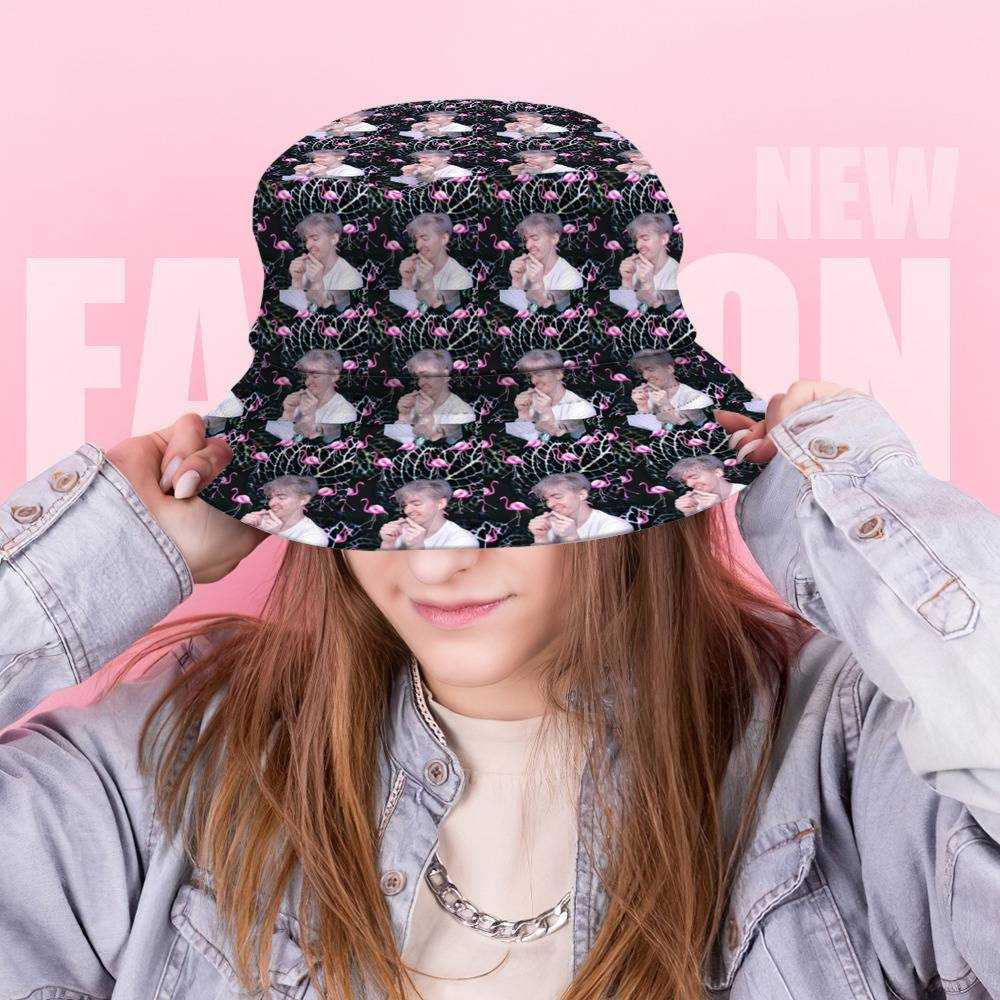 Ladies Bucket Hat Flamingo Print Fisherman Hats Summer