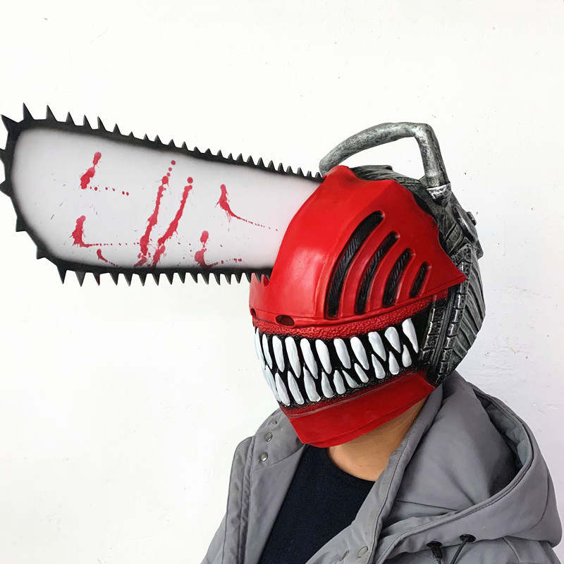 Denji Chainsaw Man Cosplay, Denji Mask Anime Latex Head Cover Mask for  Cosplay Party