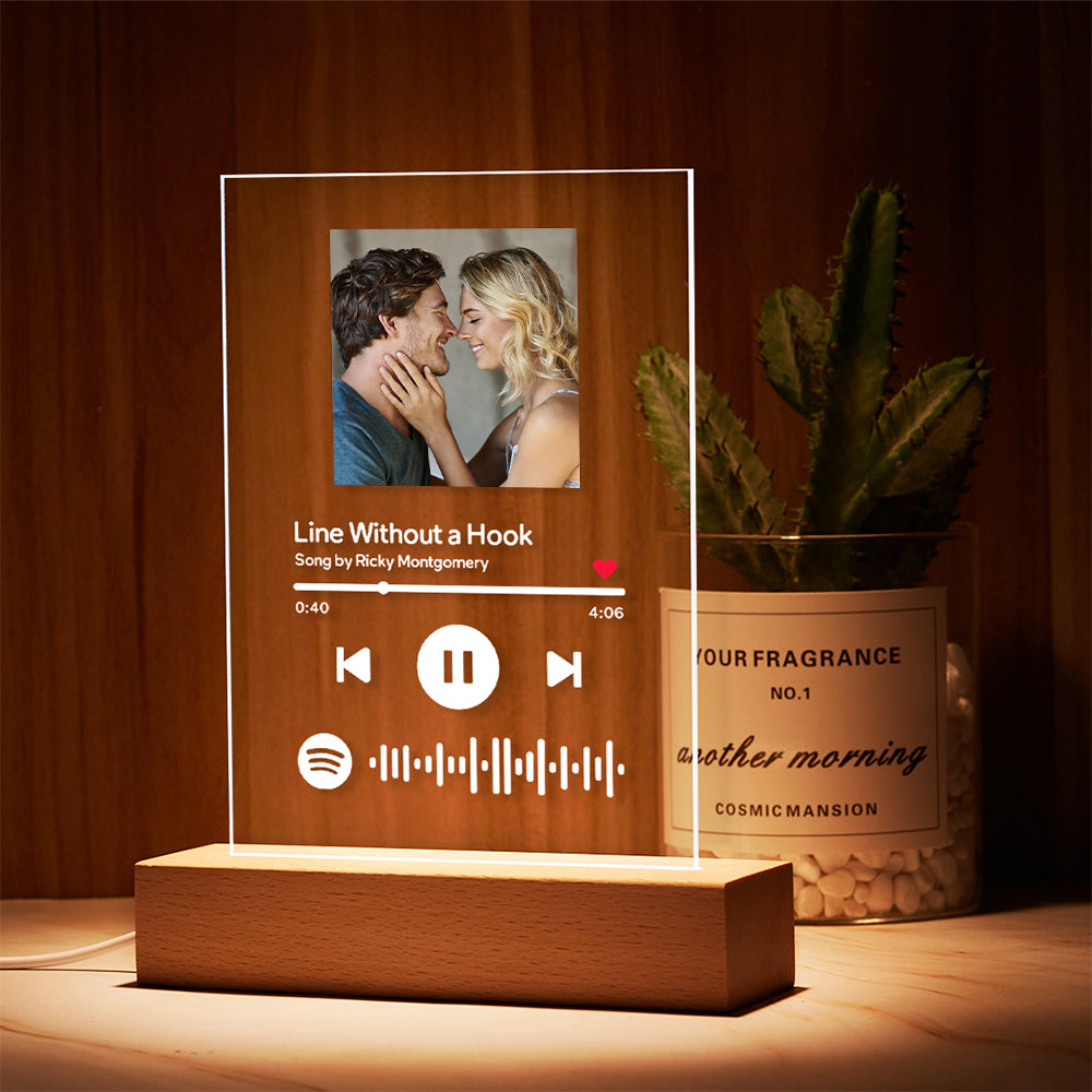 Cadeau De Plaque De Musique Photo Personnalisé Spotify Scannable Pour