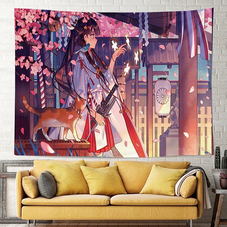 Anime Tapestry Aesthetic Art Home Background Fabric Decor Gift Boho Tapestry  for Living Room Bedroom Decor (614-2, 59 X 79 inch ) - Hepsiburada Global