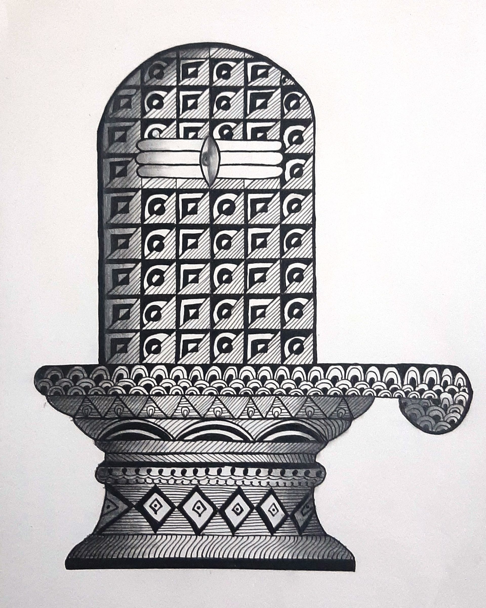 Shiva Lingam Drawing Images