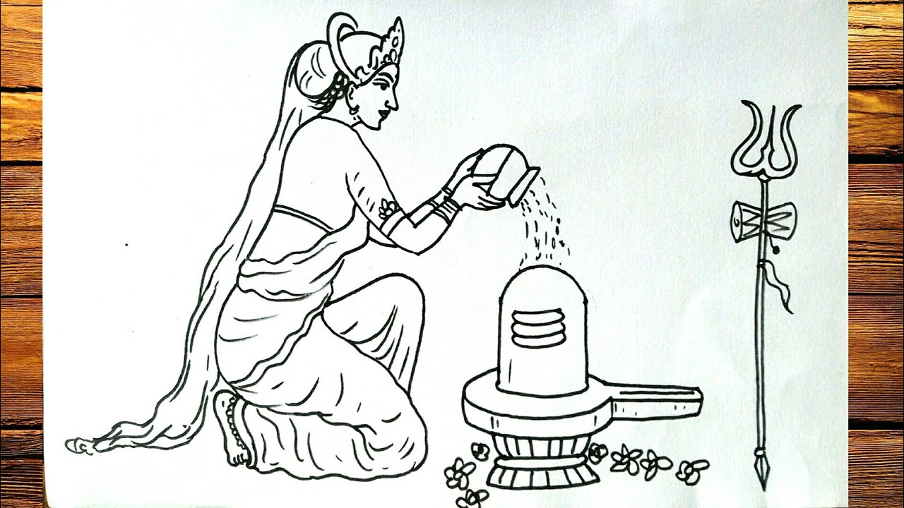 Shiva Lingam Drawing Images