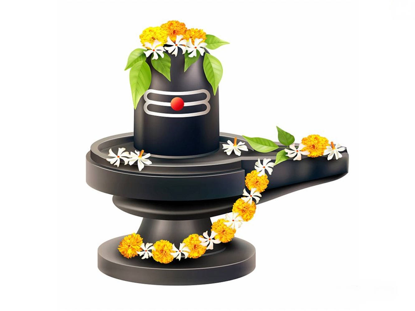 Shiva Lingam Images With Flowers