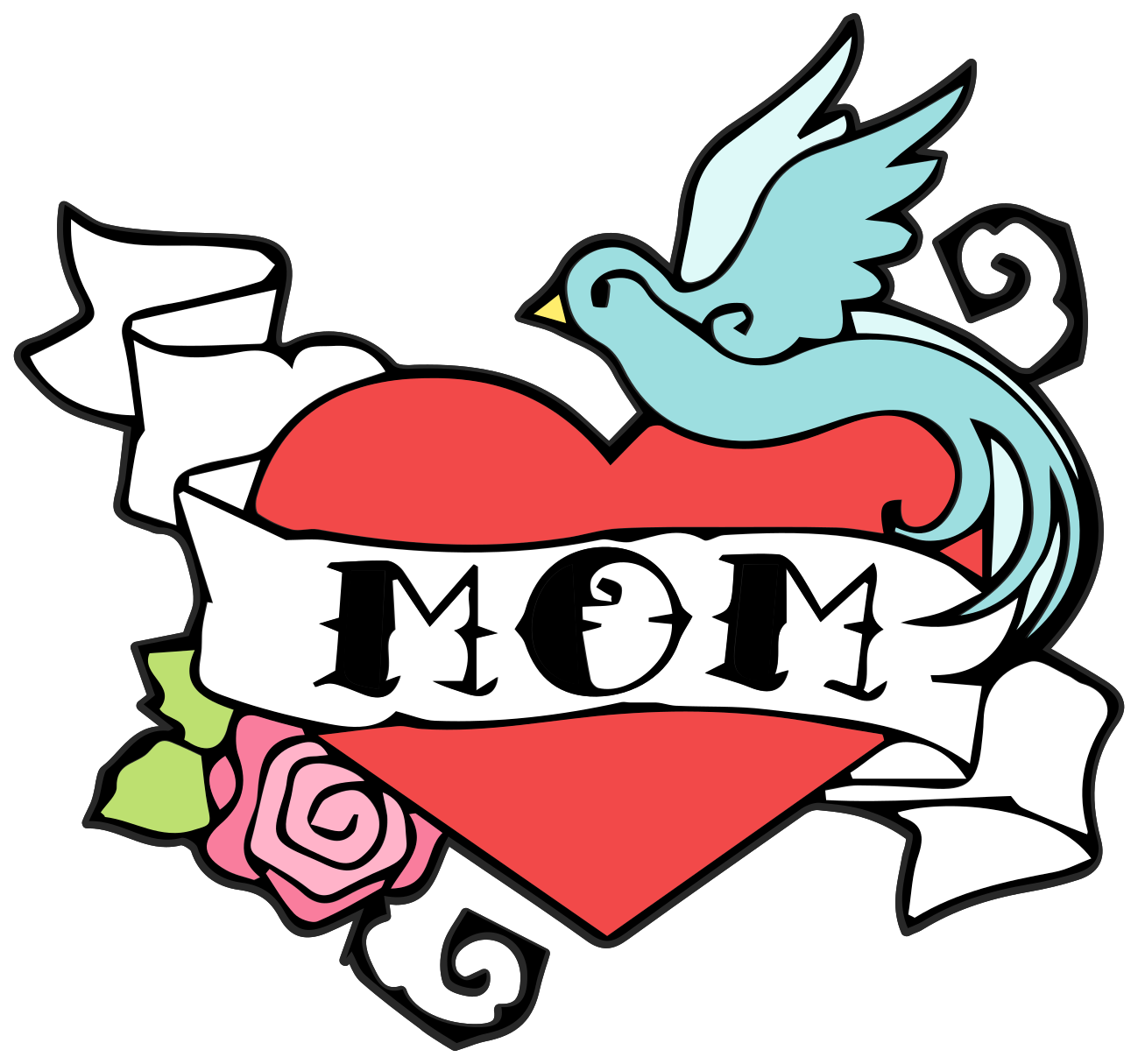 Heartbeat Maa Tattoo, Heartbeat Mom Dad Tattoo PNG