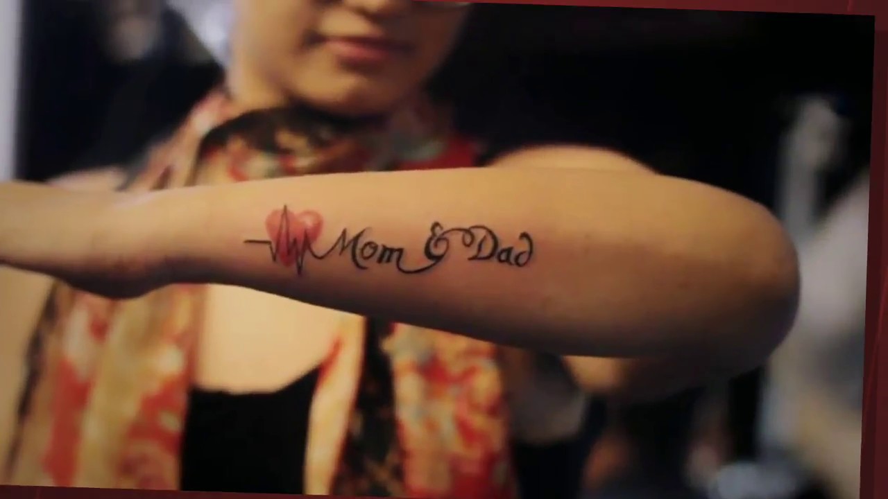 Maa Paa Tattoo, Mom Dad Tattoo On Hand For Girl