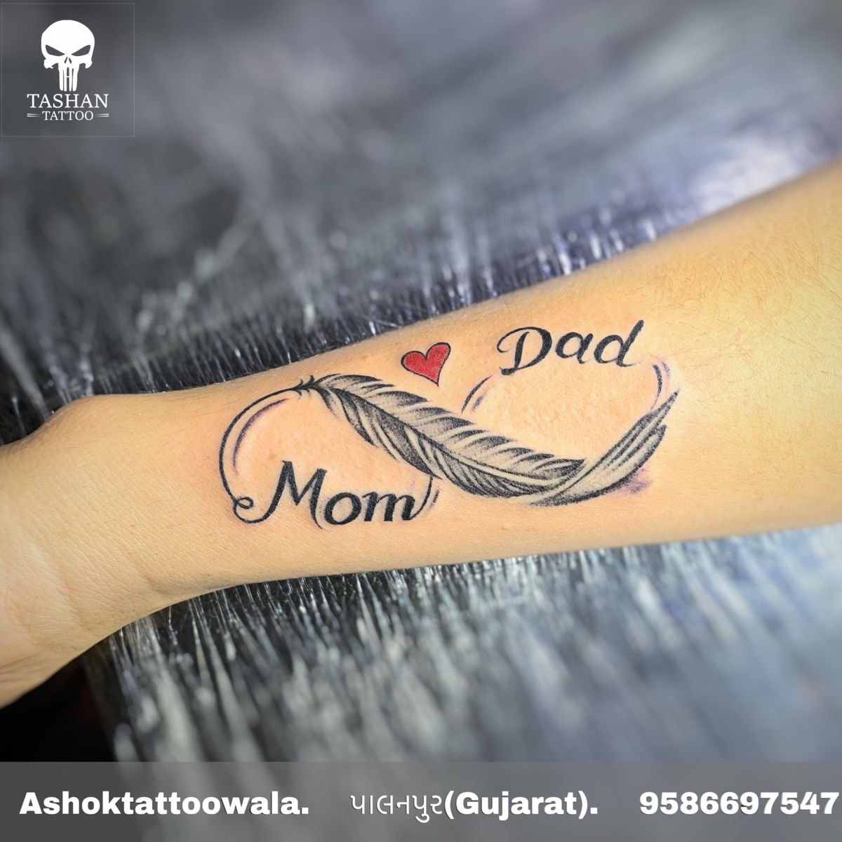 Maa Paa Tattoo, Mom Dad Tattoo New Style