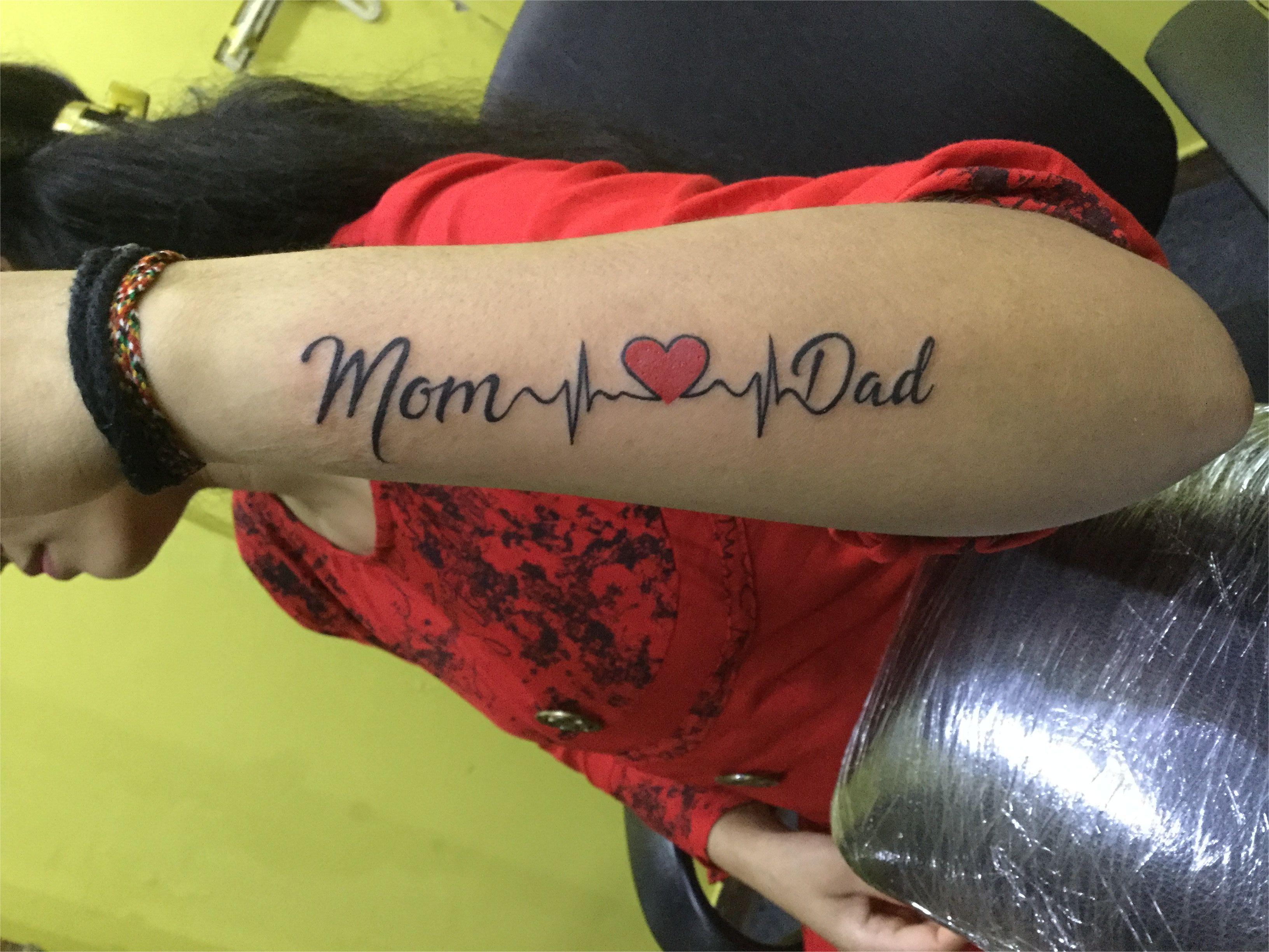 Maa Paa Tattoo, Mom Dad Tattoo On Hand For Girl