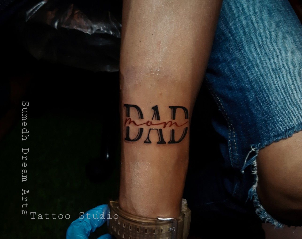 Maa Tattoo On Hand, Mom And Dad Hand Tattoo