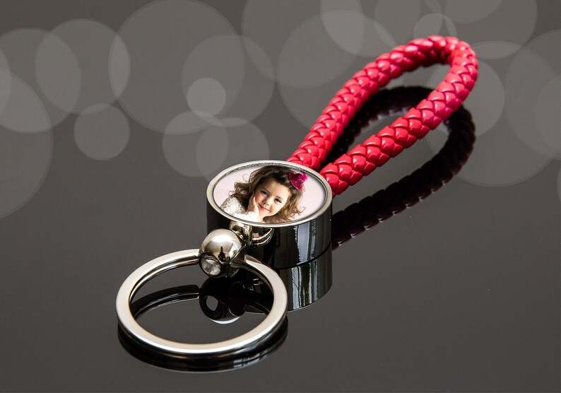 Round Photo Keyring Gifts for her and him Anniversary Gift Birthday Gift#1