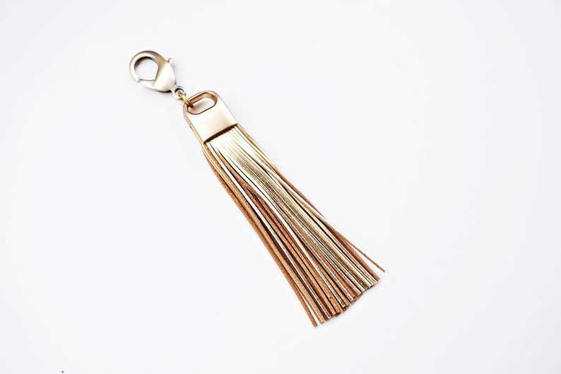 Handmade Leather Tassel Keychain Gifts for her and him Anniversary Gift Birthday Gift#1