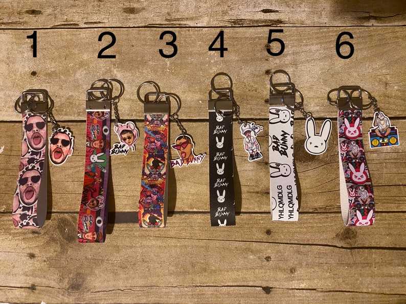 Badbunny Key Fob Gifts for her and him Anniversary Gift Birthday Gift#1