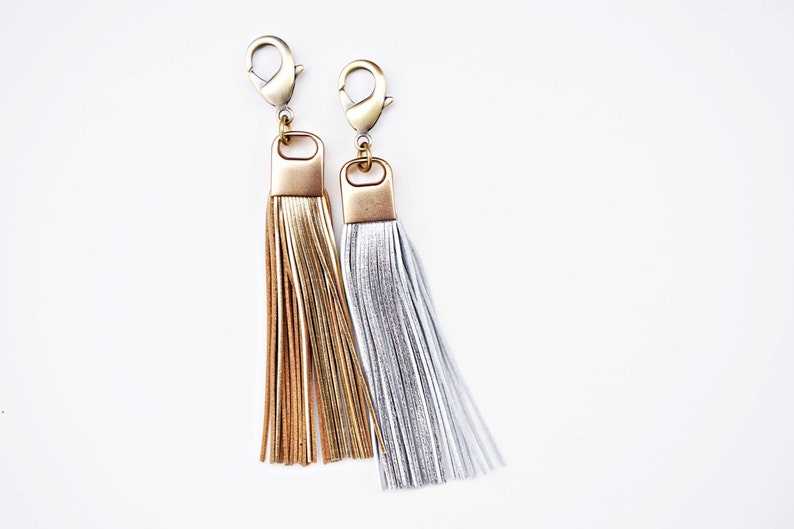 Handmade Leather Tassel Keychain Gifts for her and him Anniversary Gift Birthday Gift#4